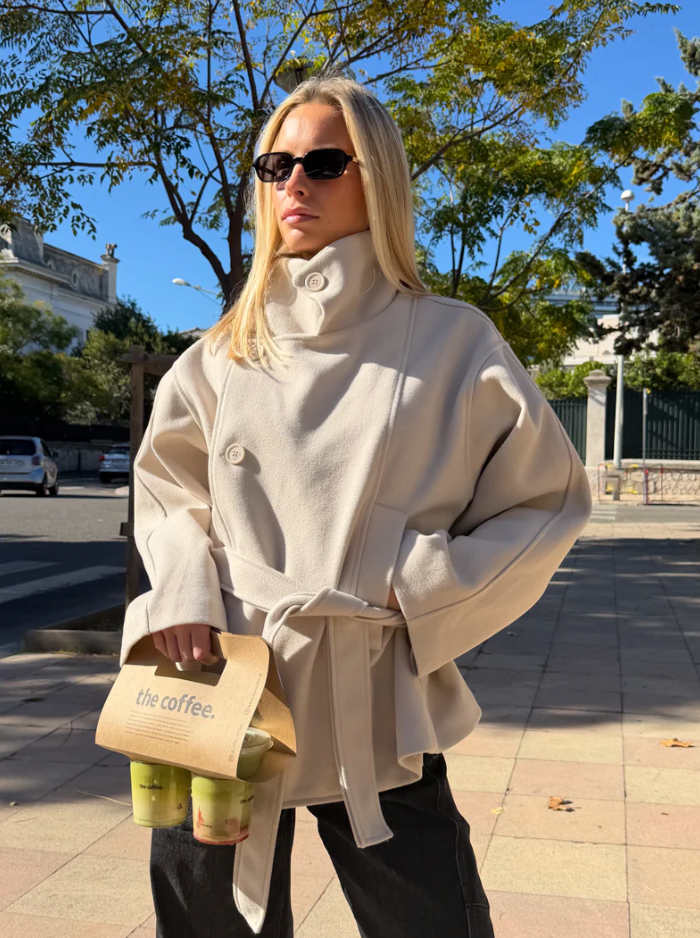 Beige Cape Coat