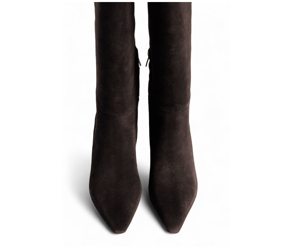 Chocolate Suede Knee-High Boots