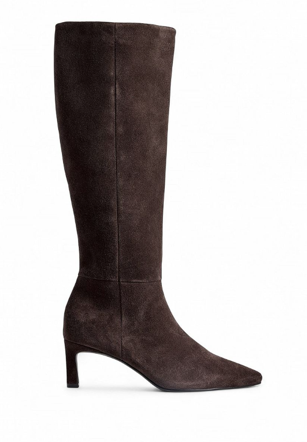 Chocolate Suede Knee-High Boots