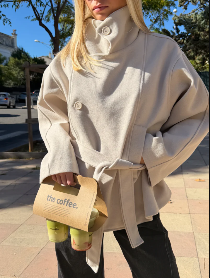 Beige Cape Coat